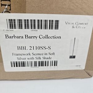 Visual Comfort Framework Sconce Soft Silver with Silk Shade BBL2110SS-S NEW